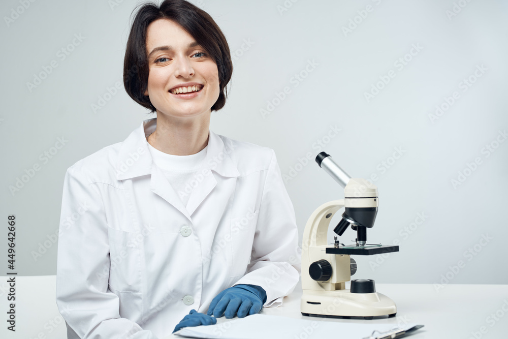 woman scientist laboratory microscope biotechnology woman scientist laboratory microscope biotechnology
