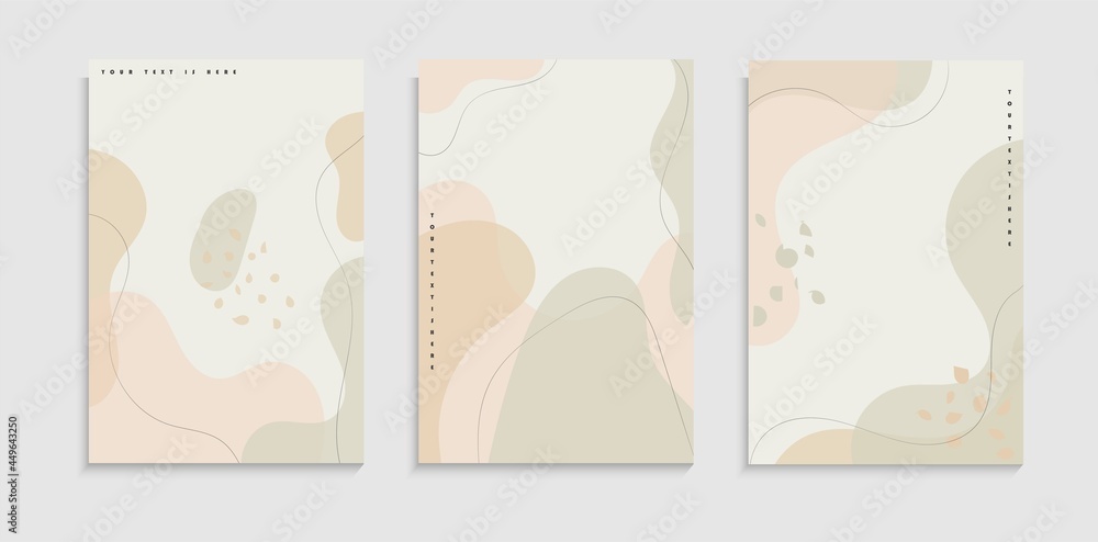 Set Of Abstract Hand Drawn Cover With Minimal Shapes And Pastel Color. Good For Banner, Frame, Cover, Web Or Presentation Set Of Abstract Hand Drawn Cover With Minimal Shapes And Pastel Color. Good For Banner, Frame, Cover, Web Or Presentation