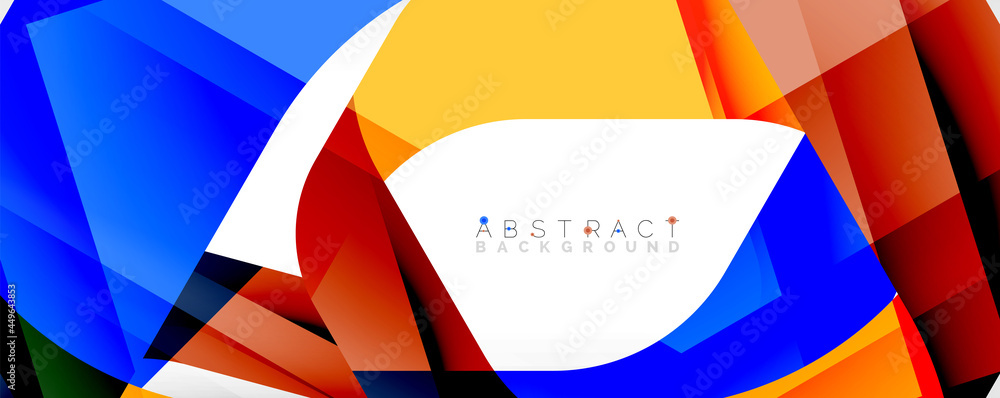 Geometric abstract background - multicolored abstract shapes on white. Vector Illustration For Wallpaper, Banner, Background, Landing Page Geometric abstract background - multicolored abstract shapes on white. Vector Illustration For Wallpaper, Banner, Background, Landing Page