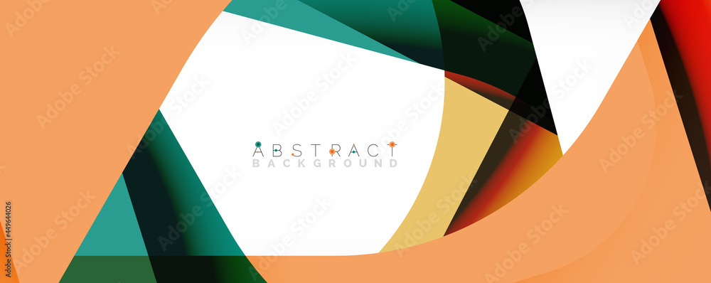 Geometric abstract background - multicolored abstract shapes on white. Vector Illustration For Wallpaper, Banner, Background, Landing Page Geometric abstract background - multicolored abstract shapes on white. Vector Illustration For Wallpaper, Banner, Background, Landing Page