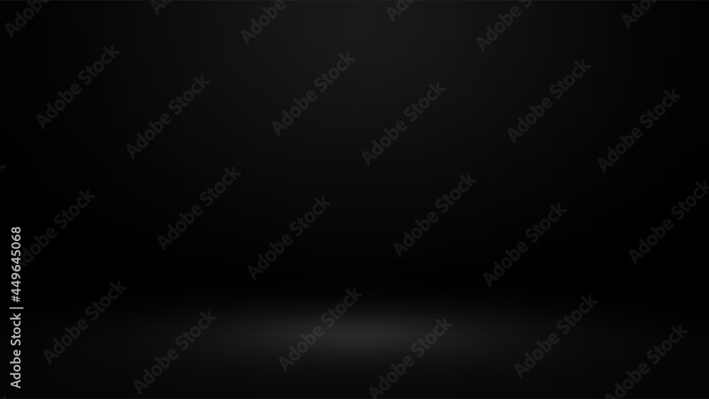 Black studio wall and floor background. Use as montage for product display Black studio wall and floor background. Use as montage for product display