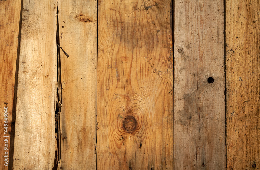 Obraz premium Surface of old wooden planks parallel to each other