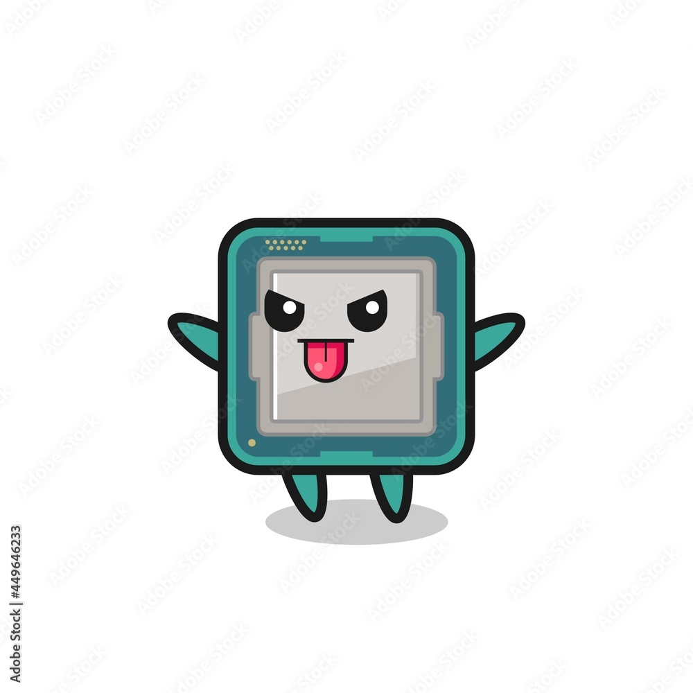 naughty processor character in mocking pose naughty processor character in mocking pose