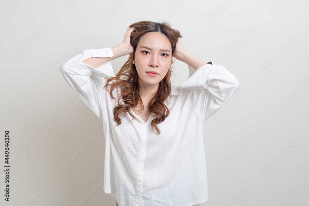 portrait beautiful woman stress, serious, worry or complain portrait beautiful woman stress, serious, worry or complain