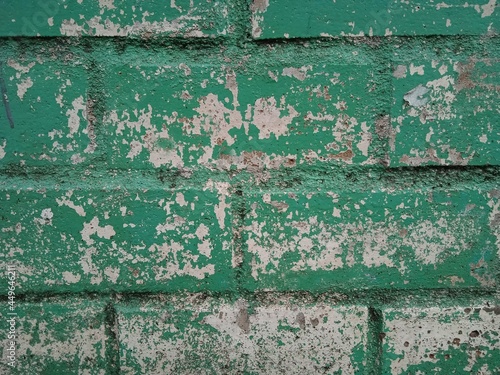 Photo Art  green  Cement Brick Construction Texture Background  