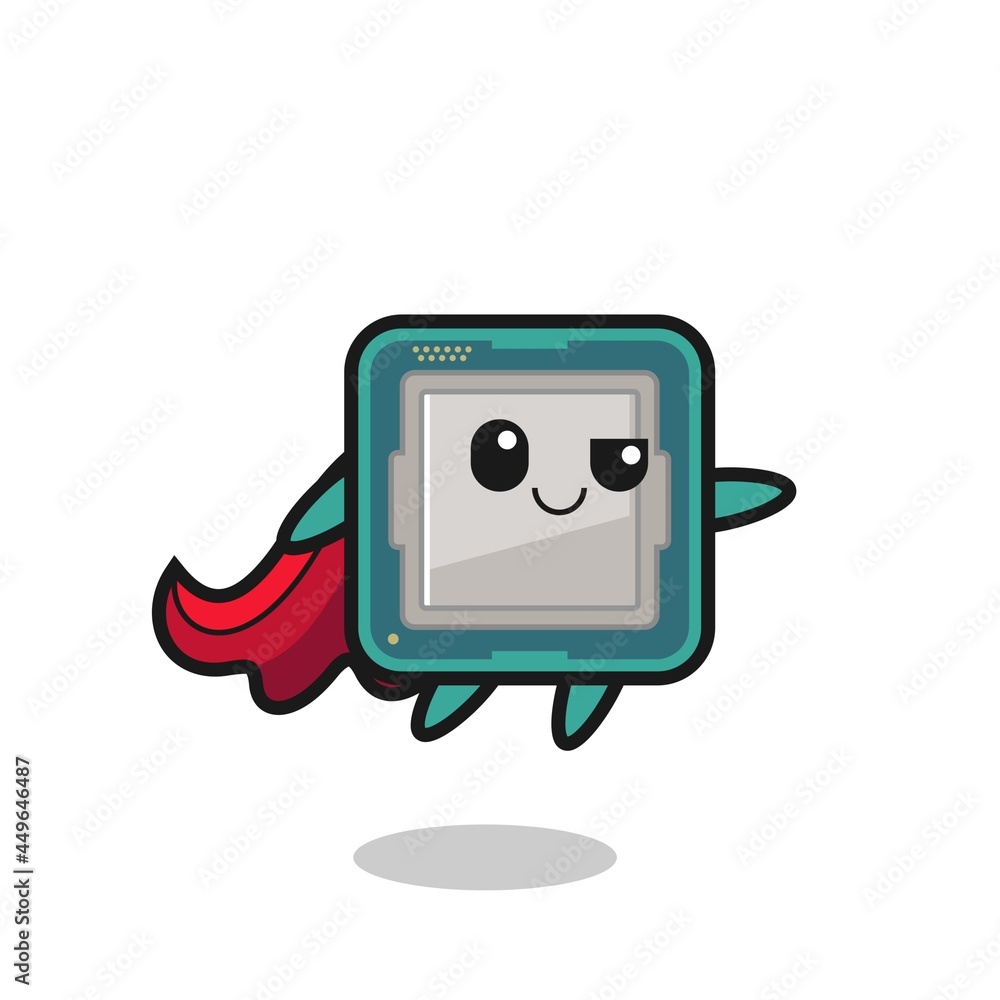 cute processor superhero character is flying cute processor superhero character is flying