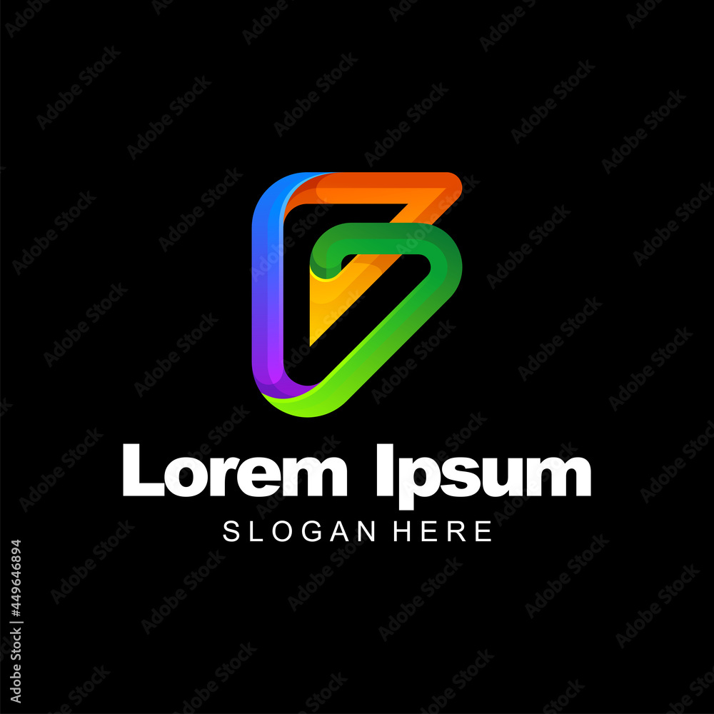 Letter b logo colorful gradient template design Letter b logo colorful gradient template design