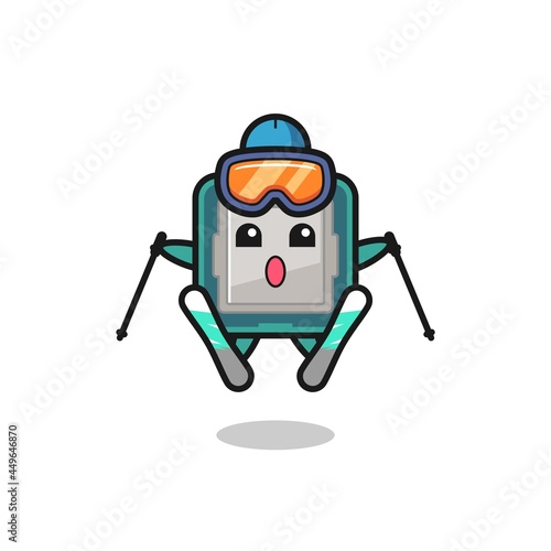 processor mascot character as a ski player
