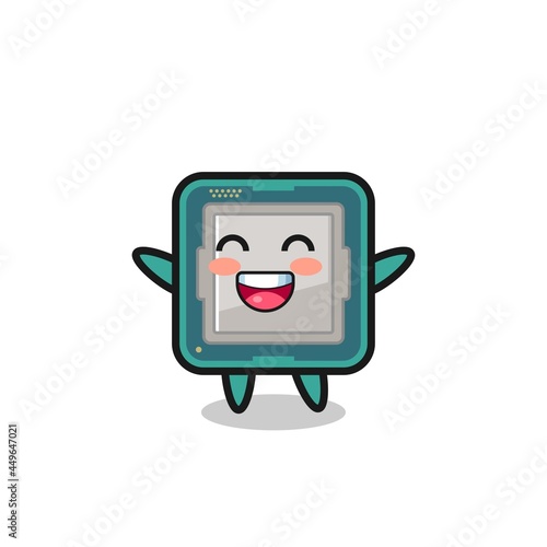 happy baby processor cartoon character