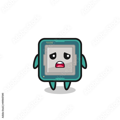 disappointed expression of the processor cartoon