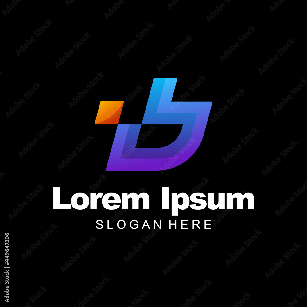 Letter b logo colorful gradient template design Letter b logo colorful gradient template design