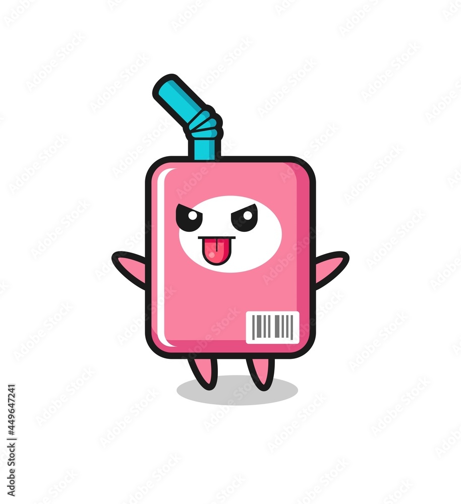 naughty milk box character in mocking pose naughty milk box character in mocking pose