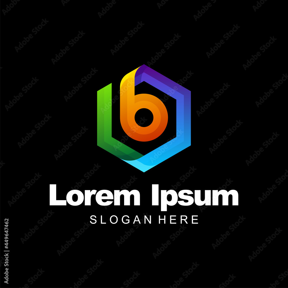 Letter b logo colorful gradient template design Letter b logo colorful gradient template design