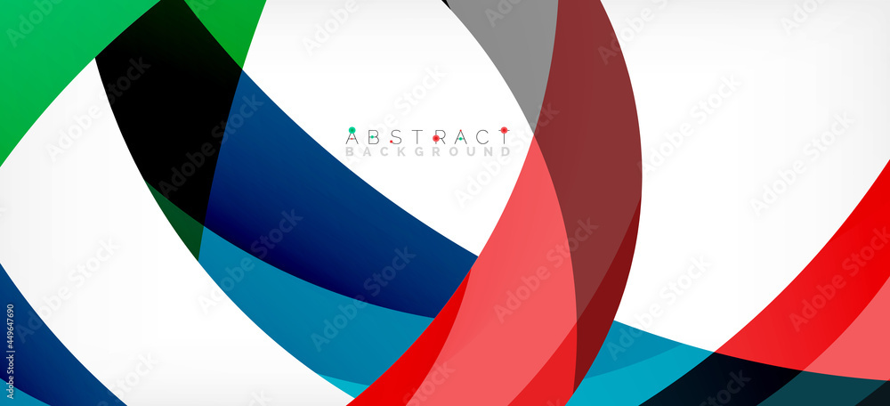 Geometric abstract background. Circle created with overlapping color shapes. Vector Illustration For Wallpaper, Banner, Background, Landing Page Geometric abstract background. Circle created with overlapping color shapes. Vector Illustration For Wallpaper, Banner, Background, Landing Page