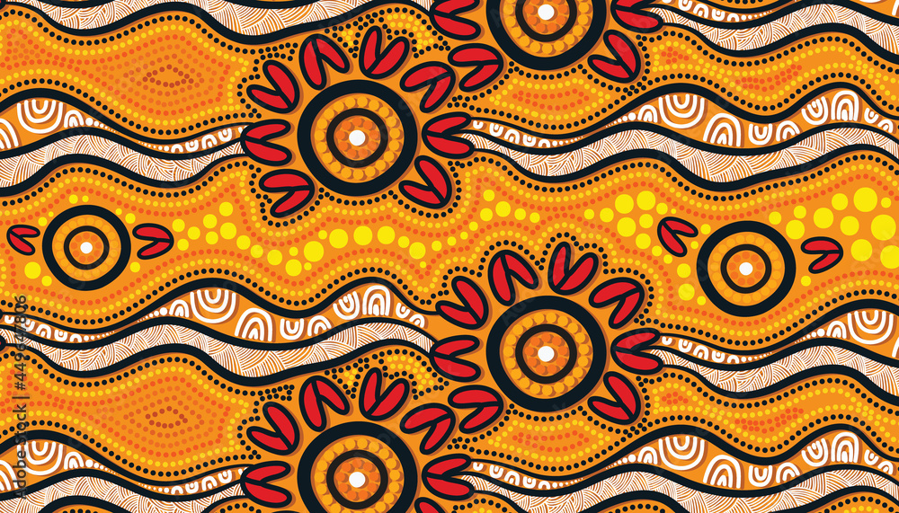Aboriginal art vector background for printing Stock Vector | Adobe Stock