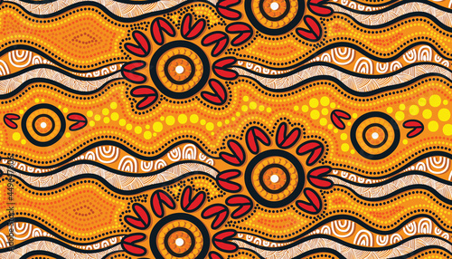 Aboriginal art vector background for printing