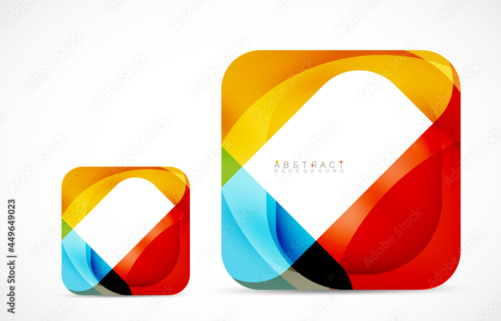 Minimal background. Abstract square shape with round corners created with wavy forms. Vector Illustration For Wallpaper, Banner, Background, Landing Page Minimal background. Abstract square shape with round corners created with wavy forms. Vector Illustration For Wallpaper, Banner, Background, Landing Page