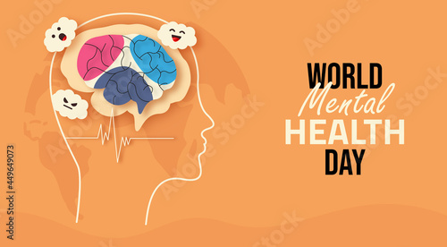 World Mental Health Day Concept Illustration photo