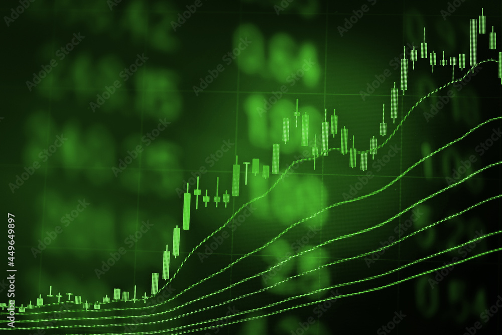 Fundamental and technical analysis of stock market as concept. Candle stick graph chart of stock market trading to represent about Bullish point, Bearish point and trend of digital price graph. Fundamental and technical analysis of stock market as concept. Candle stick graph chart of stock market trading to represent about Bullish point, Bearish point and trend of digital price graph.