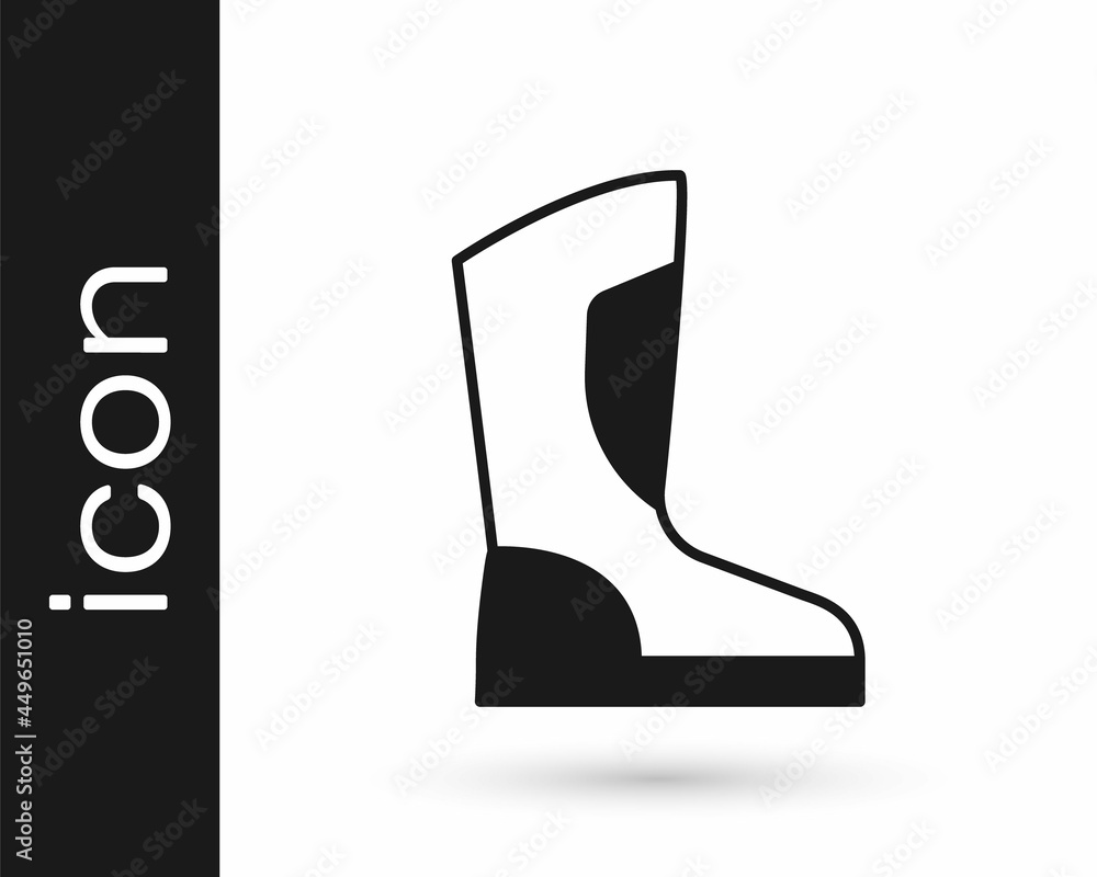 Black Fire boots icon isolated on white background. Vector Black Fire boots icon isolated on white background. Vector