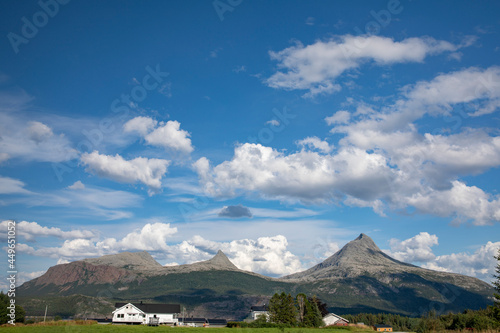 View of Bindal's mighty mountain Heilhornet 1024 meters high,Helgeland,Nordland county,scandinavia,Europe