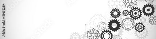 Carta da parati Website header or banner design with cogs and gear wheel mechanisms