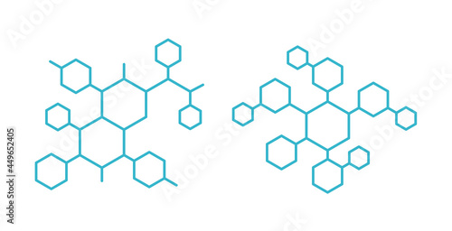 Hormone hexagon structure molecule. The substance chemical formula. Open paths. Editable stroke. Vector outline contour line.