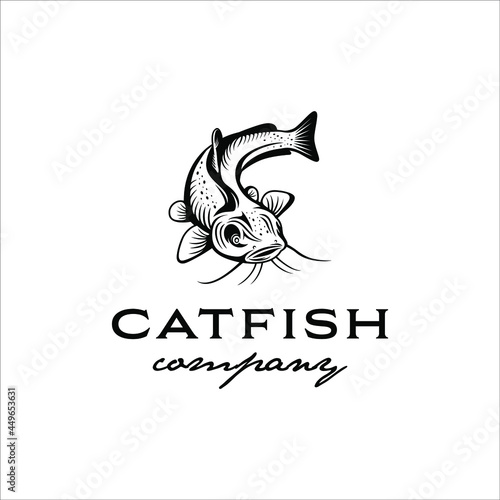 Catfish logo with elegant and classic design style