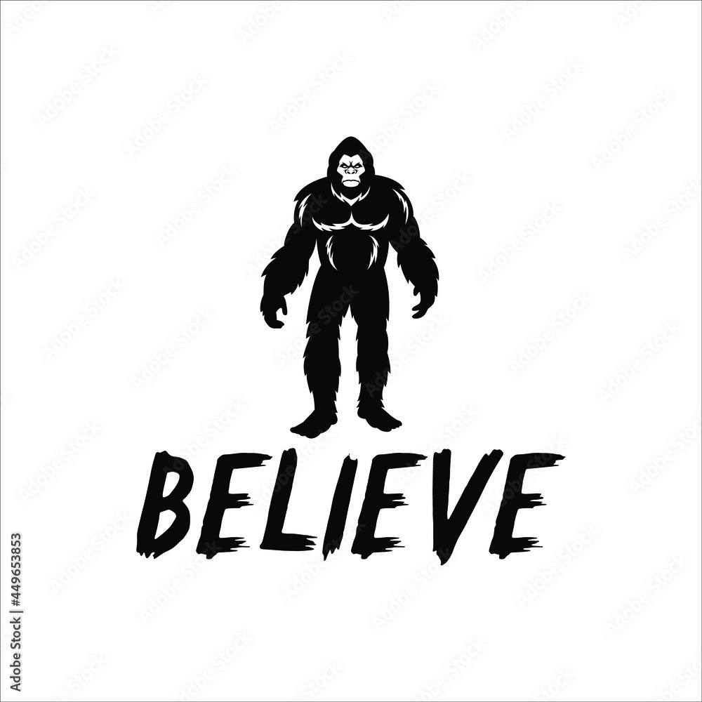 Sasquatch believe logo with masculine design style Stock Vector | Adobe ...