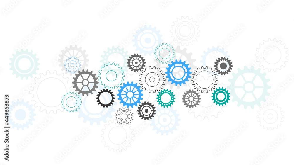 Cogs and gear wheel mechanisms. Concepts and ideas for hi-tech digital technology and engineering design. Abstract technical background of mechanical engineering Cogs and gear wheel mechanisms. Concepts and ideas for hi-tech digital technology and engineering design. Abstract technical background of mechanical engineering