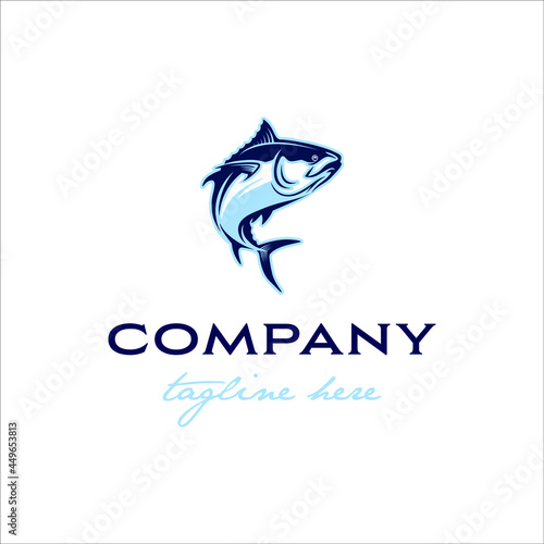 Tuna jumping logo with elegant design style