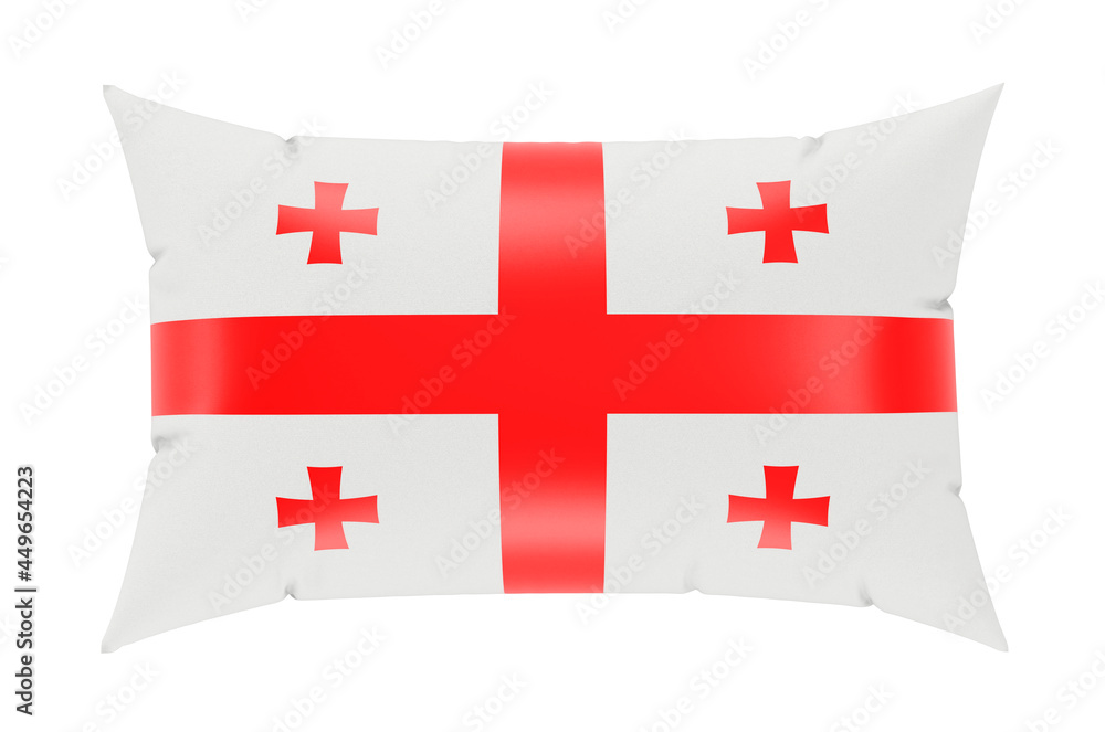 Pillow with Georgian flag. 3D rendering