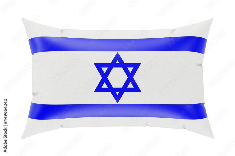 Pillow with Israeli flag. 3D rendering Pillow with Israeli flag. 3D rendering