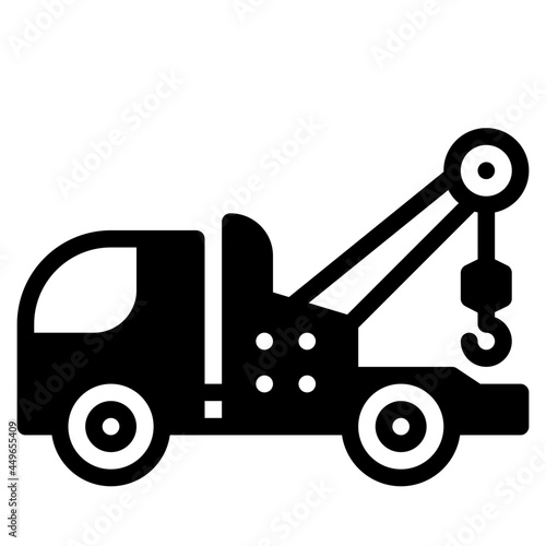 tow truck glyph icon