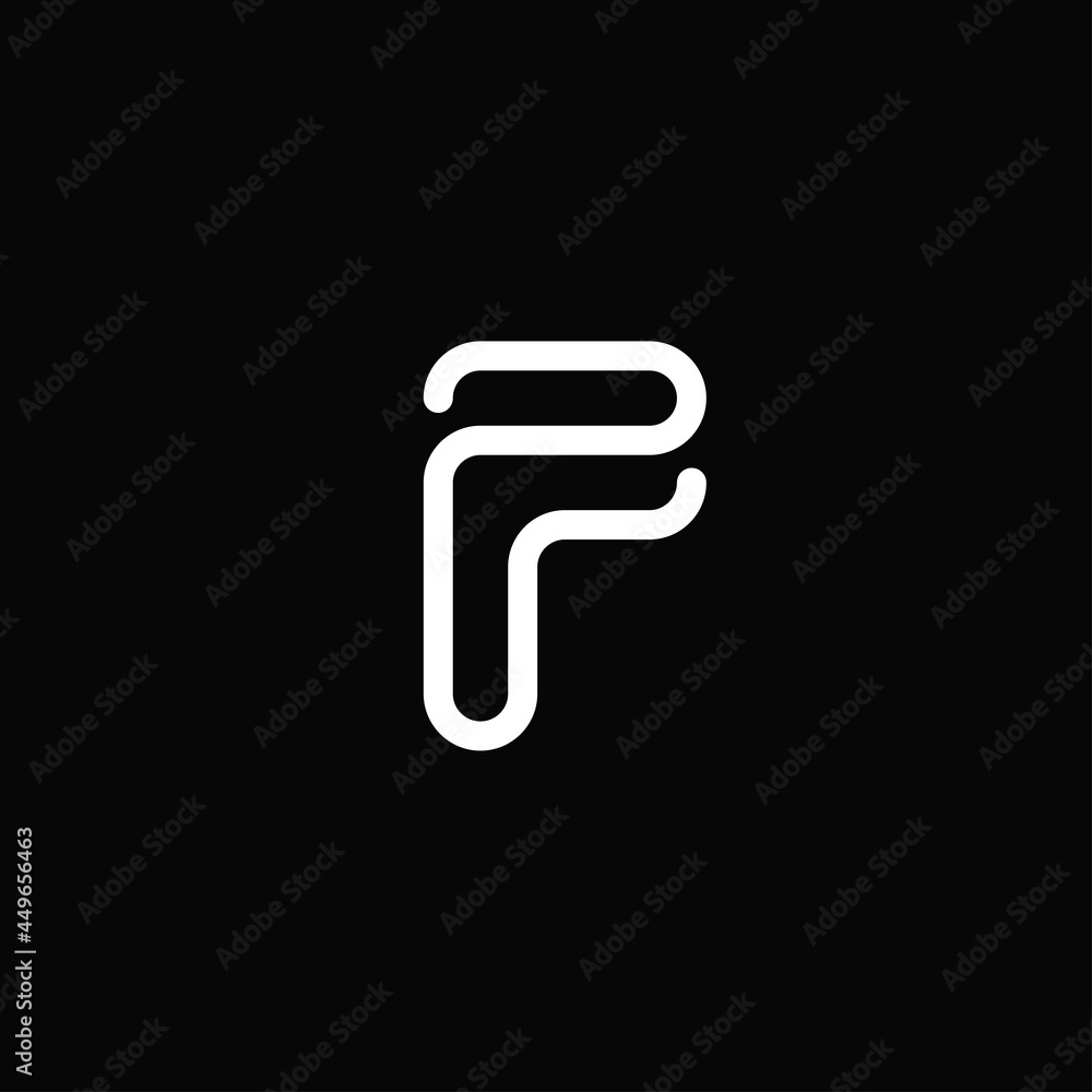 Minimalist letter f outline or monogram white logo isolated on background Minimalist letter f outline or monogram white logo isolated on background