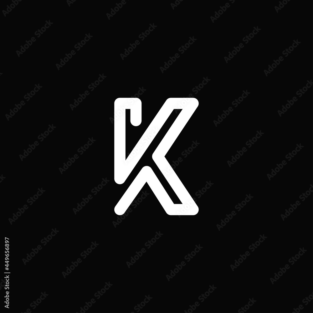 Minimalist letter k outline or monogram white logo isolated on background Minimalist letter k outline or monogram white logo isolated on background
