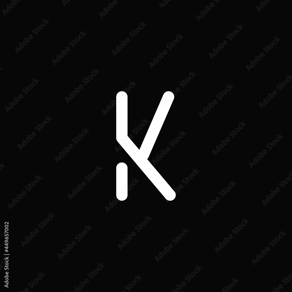 Minimalist letter k outline or monogram white logo isolated on background Minimalist letter k outline or monogram white logo isolated on background