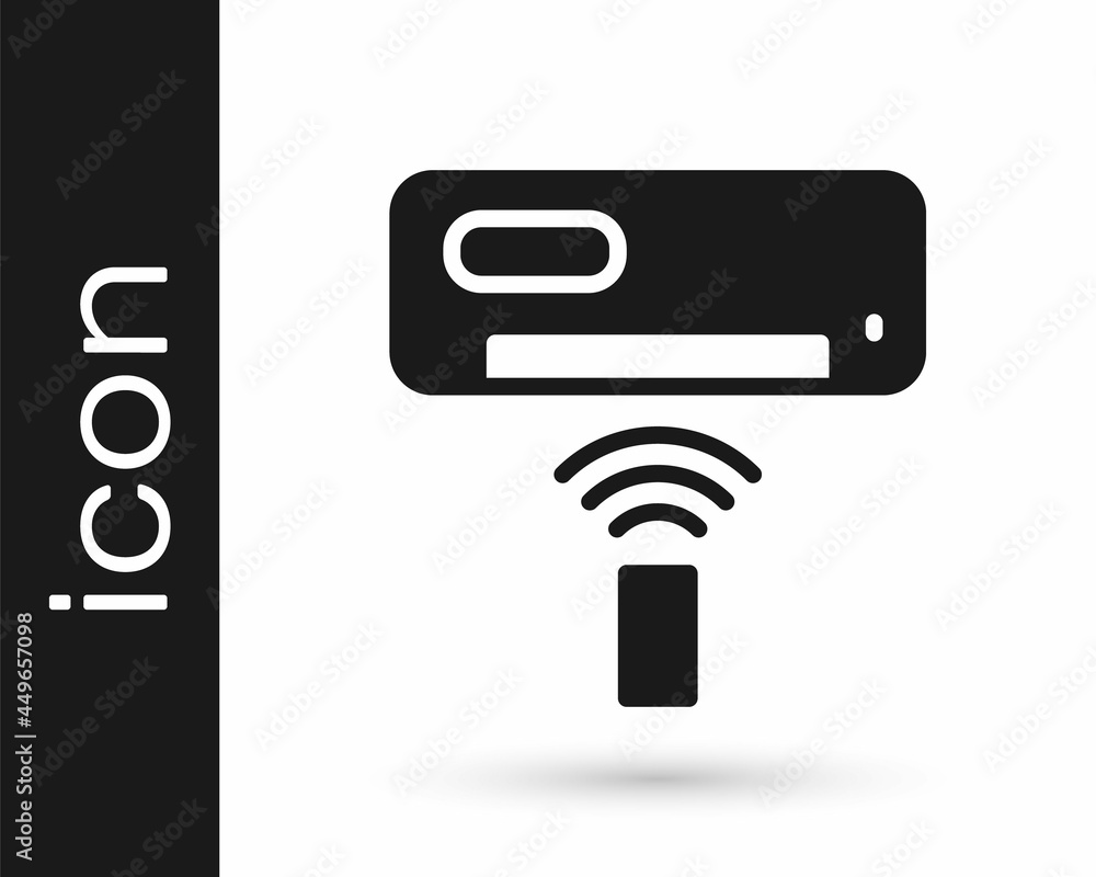 Black Air conditioner icon isolated on white background. Split system ...