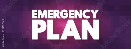 Emergency Plan text quote, concept background