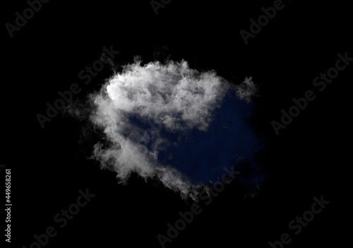 alone night grey cloud on black isolated. creative nature 3D rendering