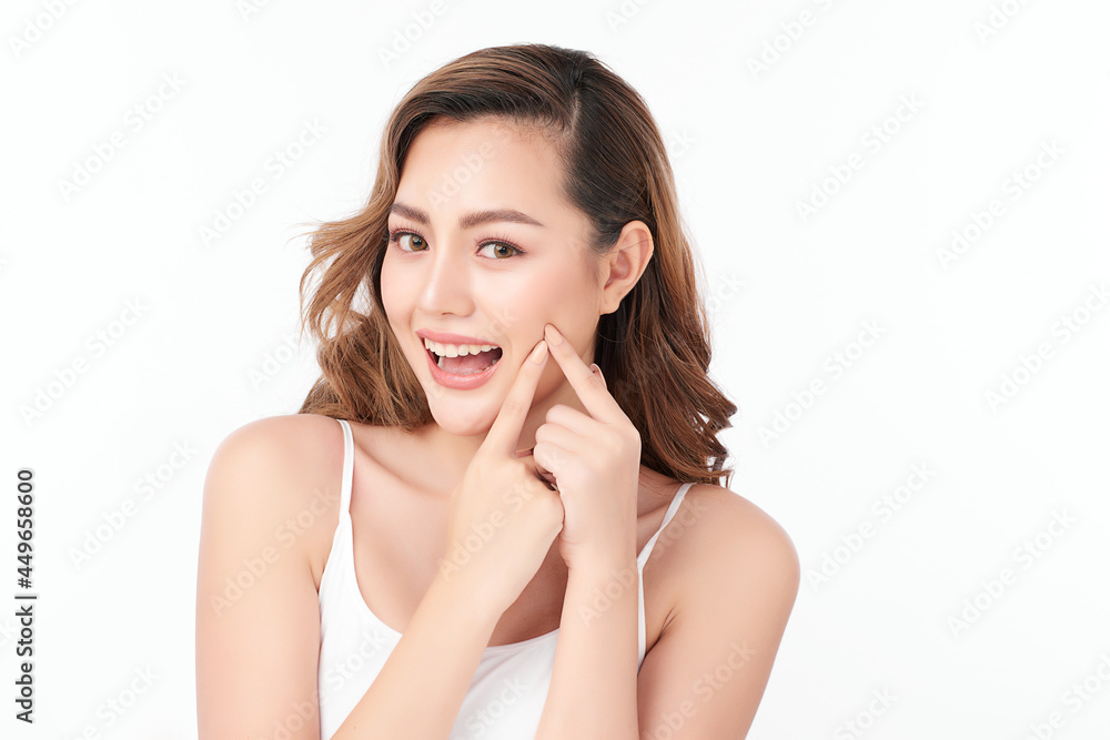 Beautiful young asian woman with clean fresh skin on white background, Face care, Facial treatment, Cosmetology, beauty and spa, Asian women portrait. Beautiful young asian woman with clean fresh skin on white background, Face care, Facial treatment, Cosmetology, beauty and spa, Asian women portrait.