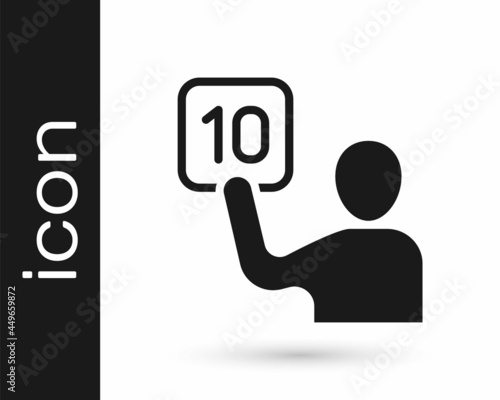 Black Assessment of judges icon isolated on white background. Vector