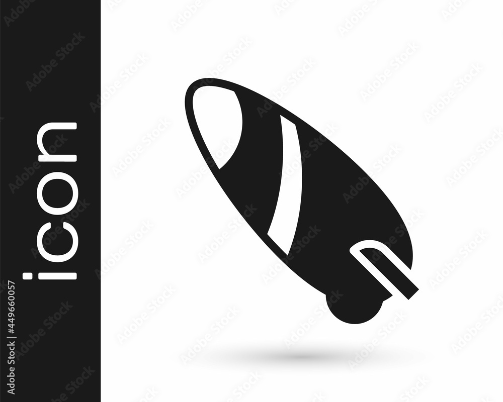 Black Surfboard icon isolated on white background. Surfing board. Extreme sport. Sport equipment. Vector Black Surfboard icon isolated on white background. Surfing board. Extreme sport. Sport equipment. Vector