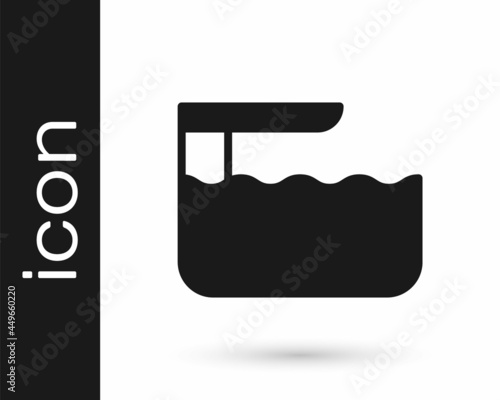 Black Diving board or springboard icon isolated on white background. Vector