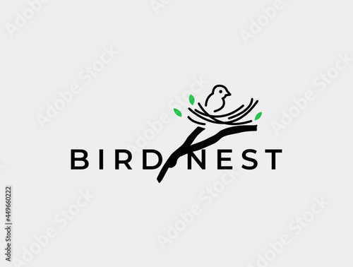 Bird nest logo template vector illustration