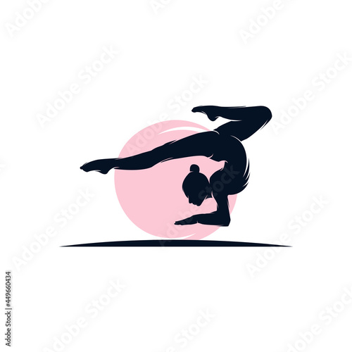 Gymnastic logo design template