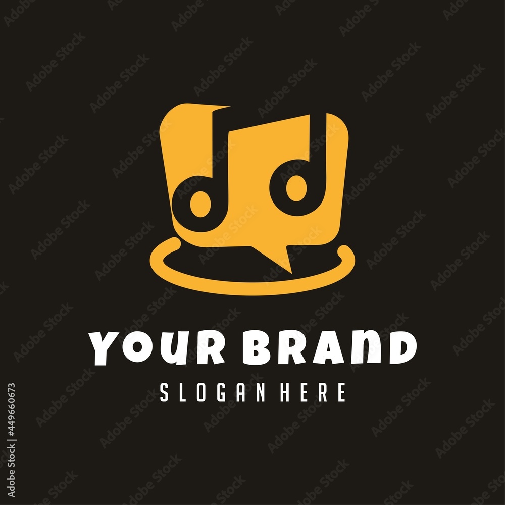 Music note chat logo vector design inspiration. Chat Logo Design. Music note chat logo vector design inspiration. Chat Logo Design.