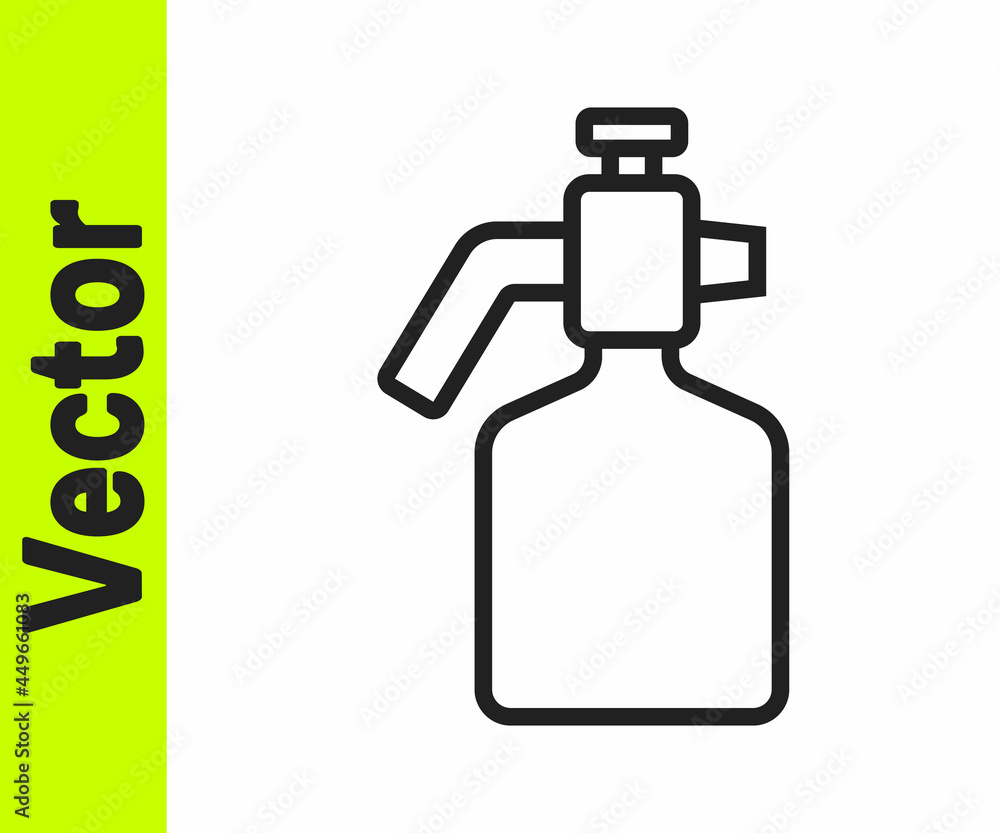 Black line Paint spray gun icon isolated on white background. Vector Black line Paint spray gun icon isolated on white background. Vector