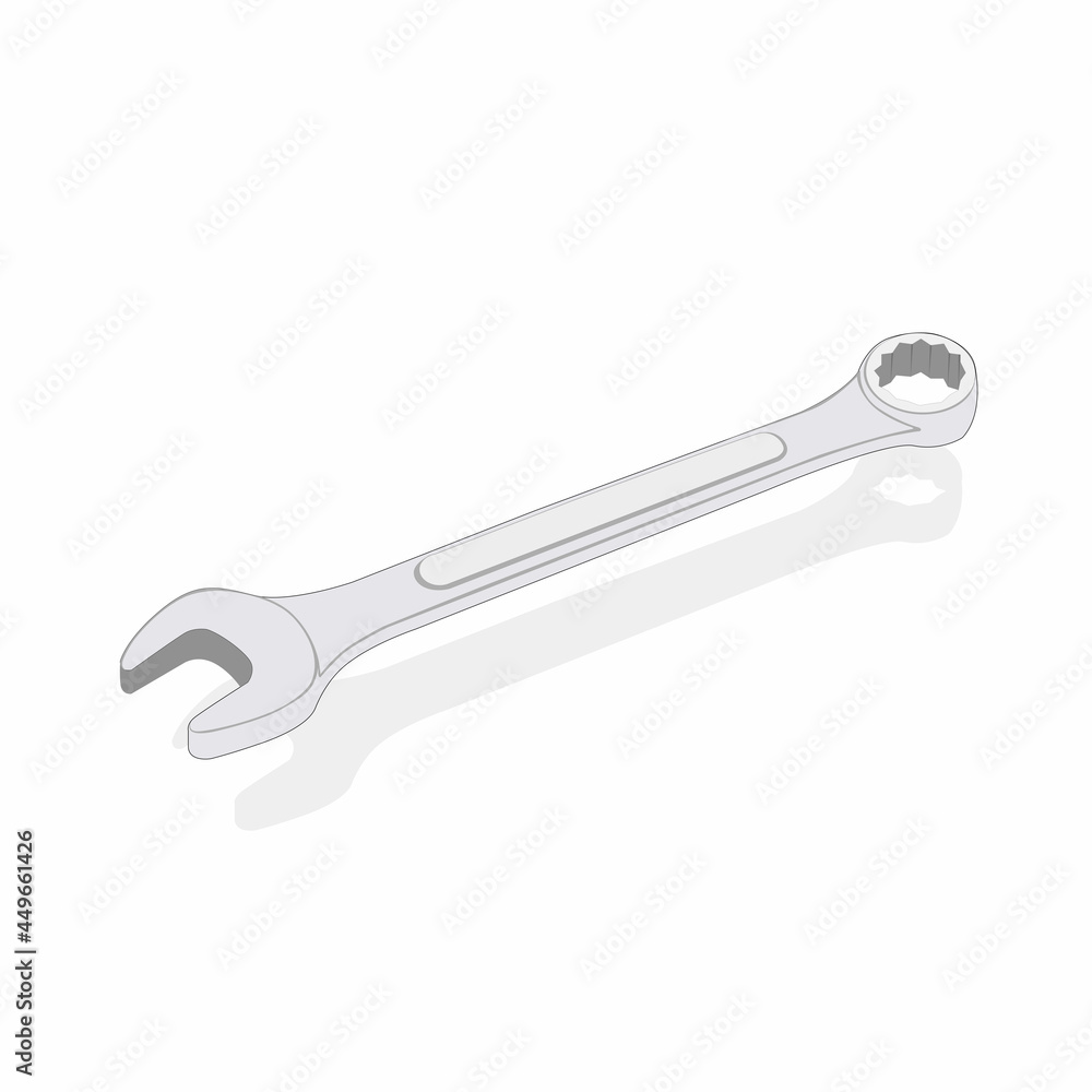 Isolated combination wrench vector graphics Isolated combination wrench vector graphics