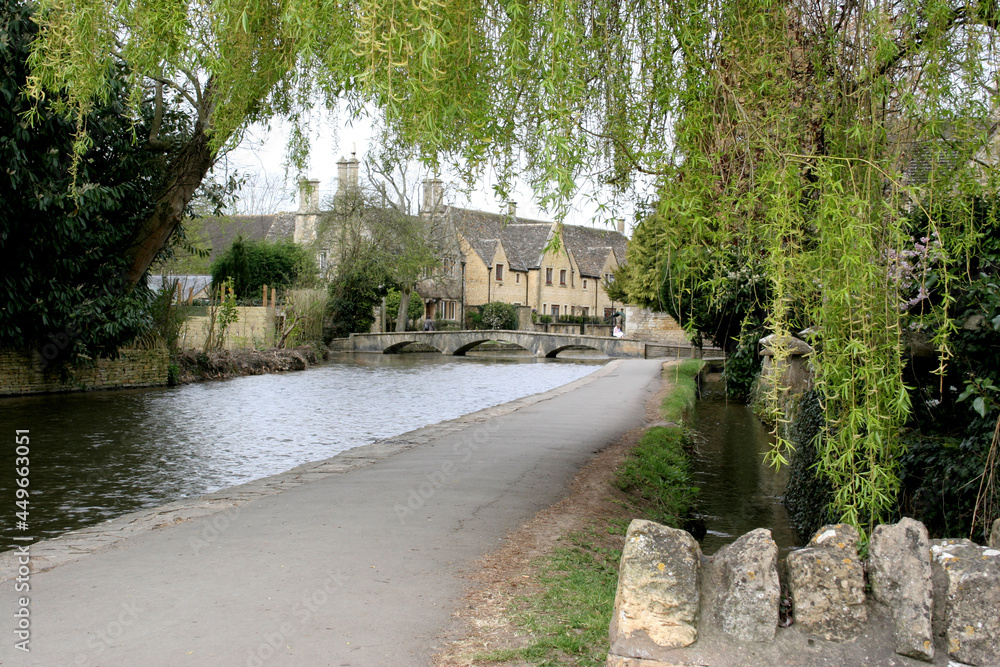 Views of the River Windrush at Bourton on the Water in Gloucestershire in the UK Views of the River Windrush at Bourton on the Water in Gloucestershire in the UK